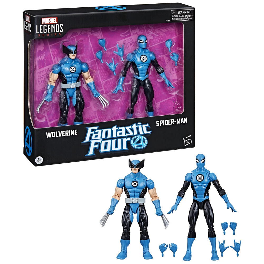 Marvel Legends Series Wolverine and Spider-Man, Fantastic Four Action Figures