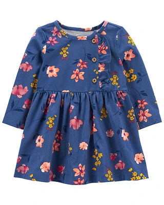 Carter's Butterfly Jersey Dress Blue