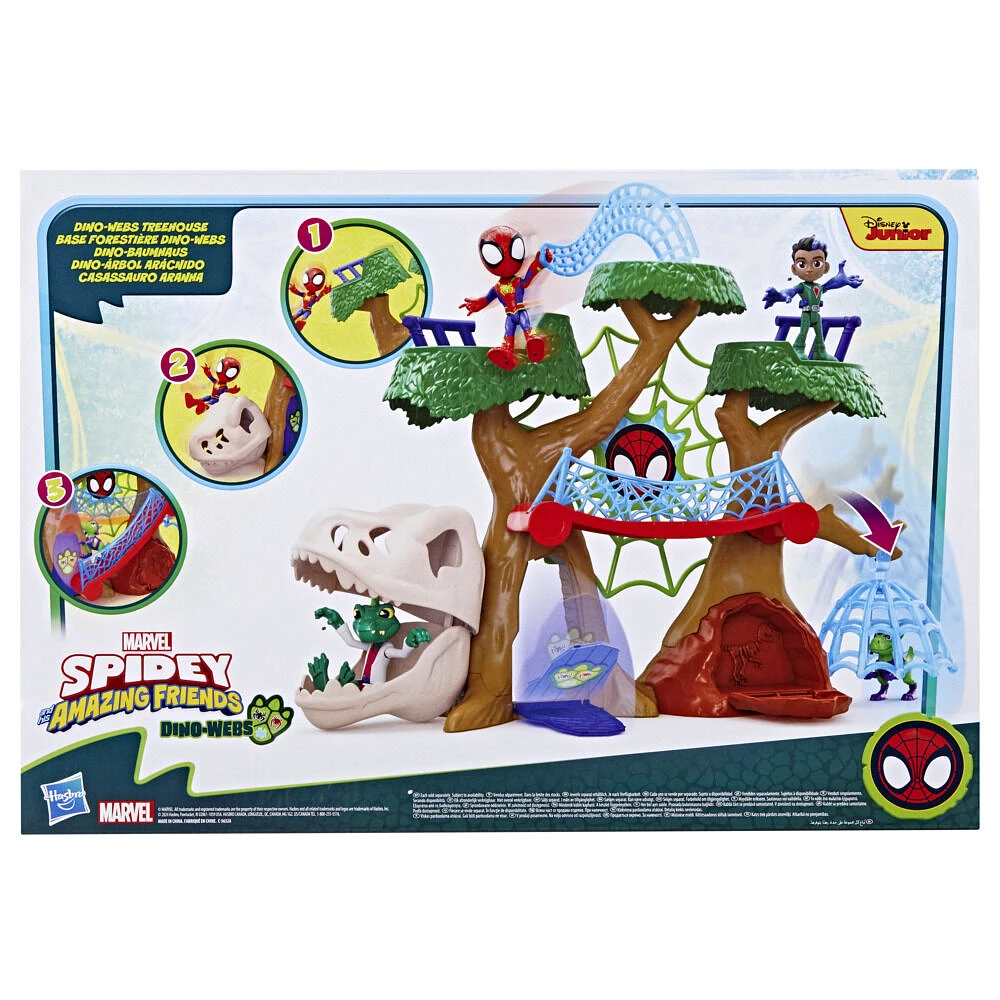 Marvel Spidey and His Amazing Friends Dino-Webs Treehouse Super Hero Playset