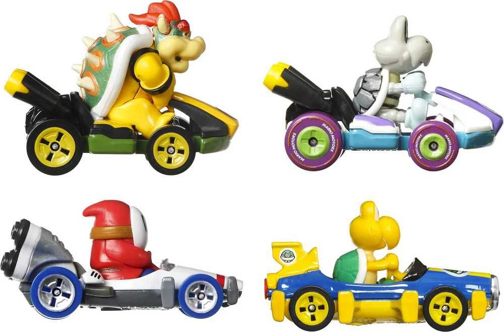 HotWheels-  Mario Kart - Coffret 4Véhicules - les motifs peuvent varier