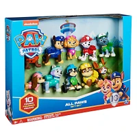 PAW Patrol, 10th Anniversary, All Paws On Deck Toy Figures Gift Pack with 10 Collectible Action Figures