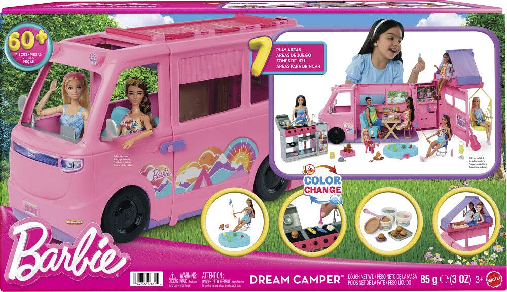 Barbie-Coffret Camping-Car de Rêve-avec plus de 60accessoires