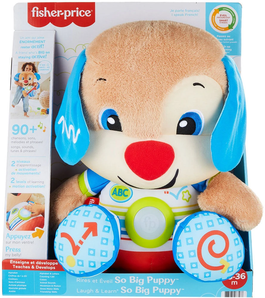 Fisher-Price - Rires et Éveil - So Big Puppy, peluche pour tout-petits - Version Française