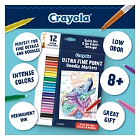 Marqueurs Doodle Markers à pointe ultra fine Crayola, jeu de 12