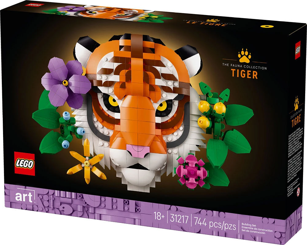 LEGO Art The Fauna Collection - Tiger,  DIY Set for Adults 18+ - New Home Housewarming Gift - 31217