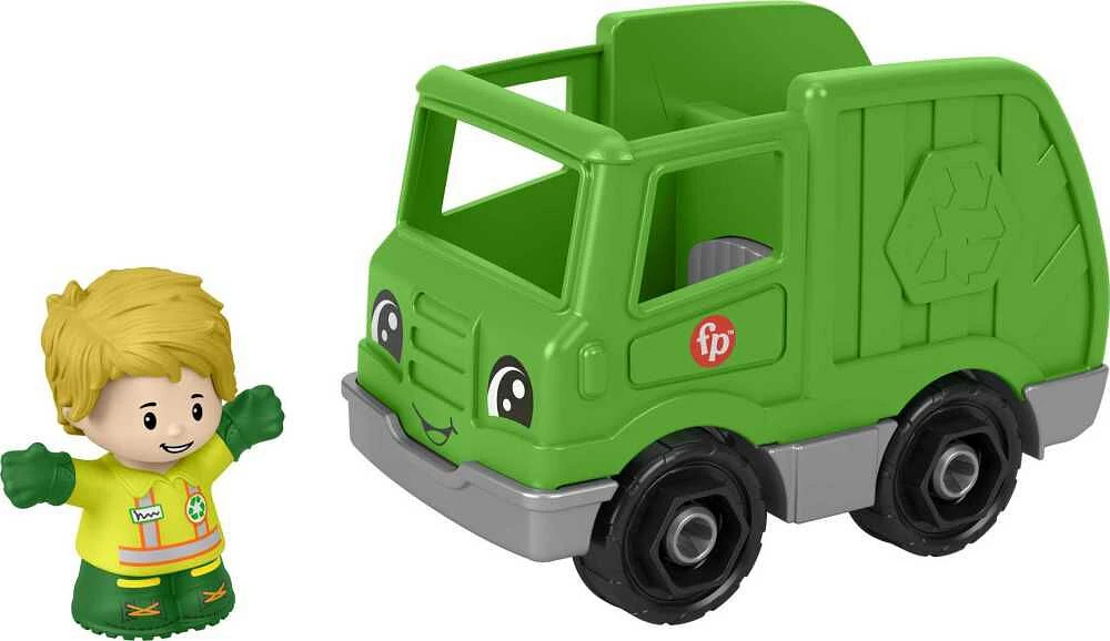 Fisher-Price Little People Recycle Truck and Character Figure Set for Toddlers, 2 Pieces