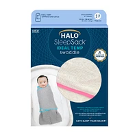 HALO SleepSack Swaddle Newborn 0-3 Months - Ideal Temp - Oatmeal/Pink