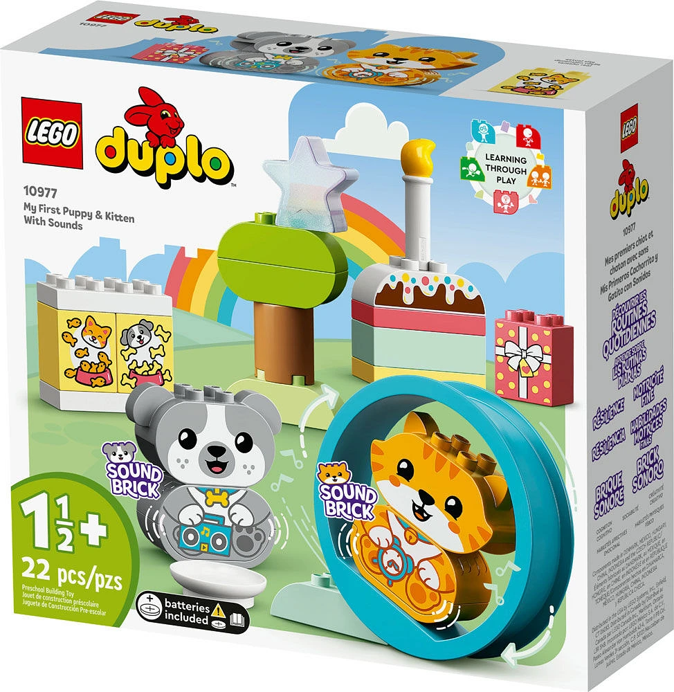 LEGO DUPLO Mes premiers chiot et chaton avec sons 10977 Ensemble de construction (22 pièces)