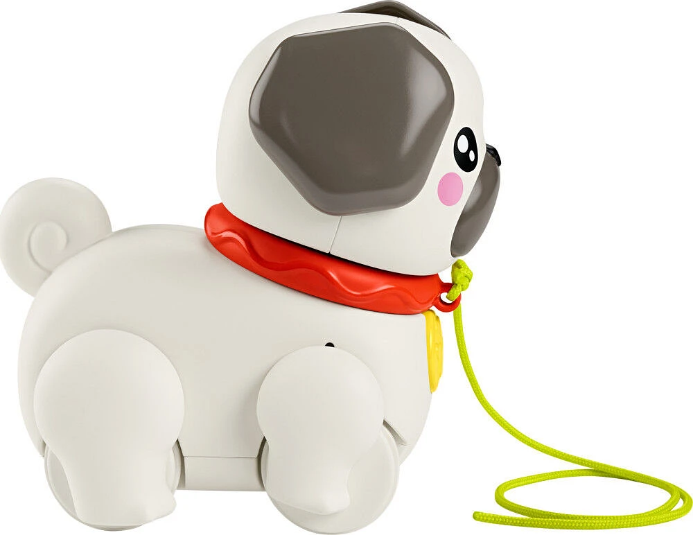 Fisher-Price FP Pets Walk-the-Pup Pug Baby & Toddler Pull Toy with Motion & Sounds