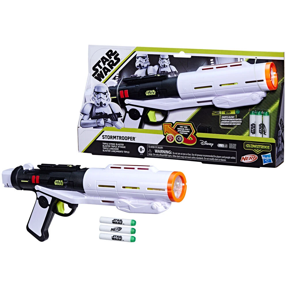 NERF GlowStrike Star Wars Stormtrooper Blaster Triple attaque, jouets Star Wars