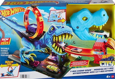 Hot Wheels- Ville - Coffret de jeu - L'Attaque du T-Rex