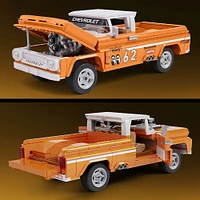 Mattel Brick Shop Hot Wheels Custom '62 Chevy Pickup Building Toy Kit (858 Pieces), for Collectors