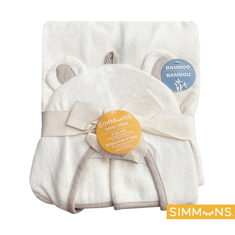 Simmons 3 Piece Bamboo Bath Set Creme/Taupe