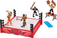 WWE Knuckle Crunchers Coffret de jeu Ring à rebonds et figurine