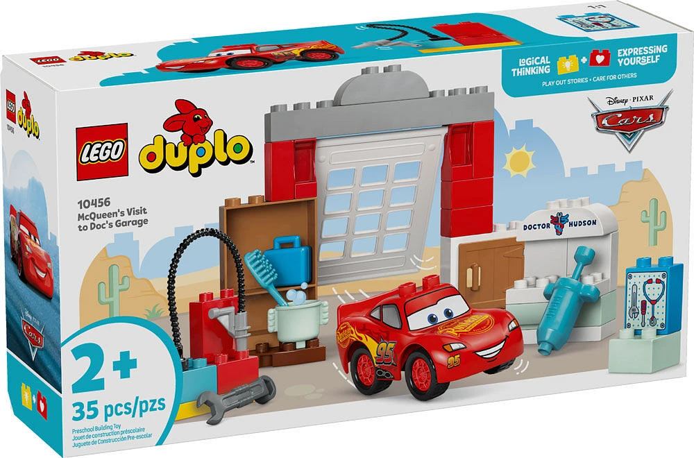 LEGO DUPLO Disney and Pixar Cars McQueen's Visit to Doc's Garage - Toddler Toy For Kids 2+ - 10456