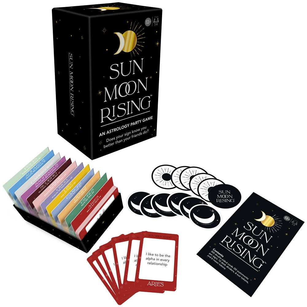 Sun Moon Rising Game, Astrology-Themed Party Card Game for Adults and Teens, Adult Card Games for 3-6 Players