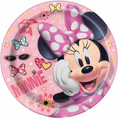 Minnie   9"  Plates, 8 pieces
