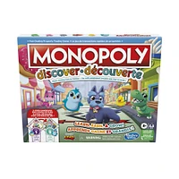 Monopoly Découverte, jeu de plateau, plateau réversible, 2 niveaux, outils pédagogiques