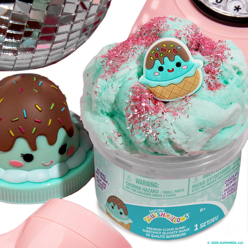 Original Squishmallows Maya the Ice Cream Premium Cloud Slime, Chocolate Scented