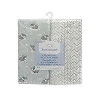 Koala Baby 2 Pack Flannel Sheet Sleepy Fox/Chevron