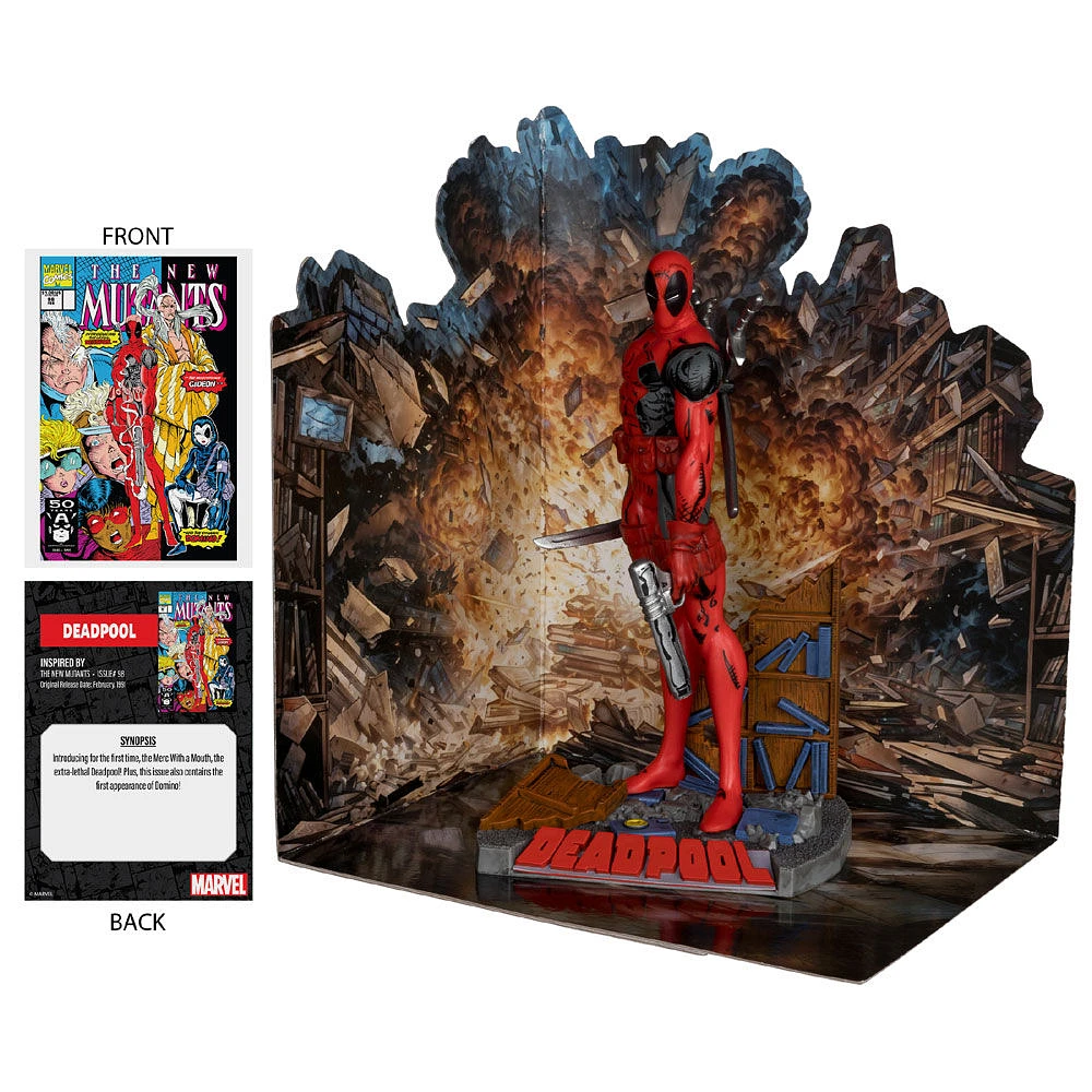 Marvel Deadpool Figure Posée à l'Echelle 1:10 avec Scène - (Les Nouveaux Mutants #98)