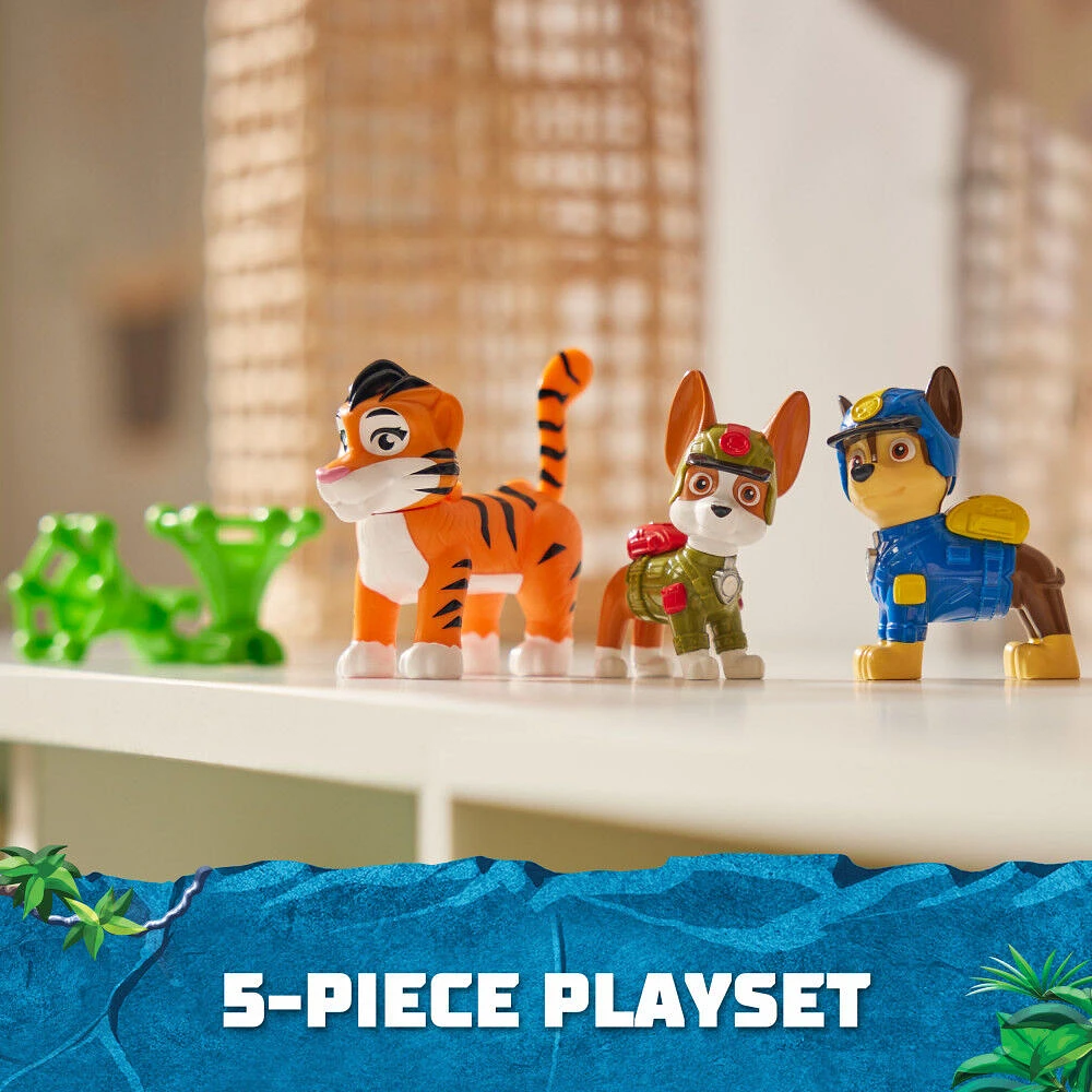 PAW Patrol Jungle Pups, Figurines articulées Chase, Tracker & Tiger avec lance-projectile