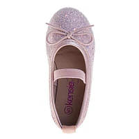 Ballerines plates à paillettes roses pour petites filles