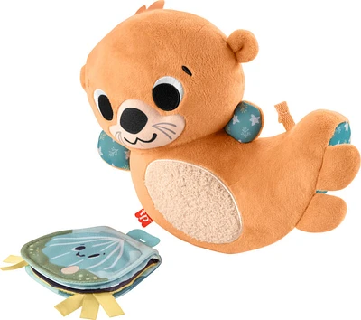 Fisher-Price 2-in-1 Rockin' Tummy Time Otter, Plush Baby Sensory Toy for Tummy Time