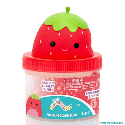Original Squishmallows Scarlet the Strawberry Premium Cloud Slime, Strawberry-Scented
