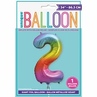 Rainbow Number Shaped Foil Balloon 34