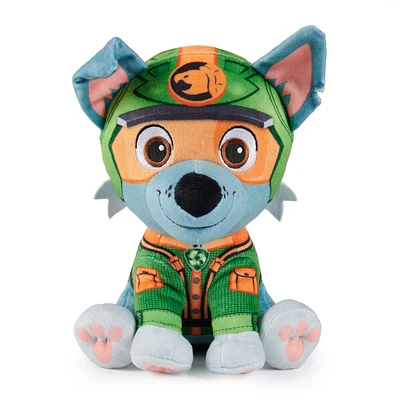 PAW Patrol Jungle Pups, Peluche Rocky de 20,3 cm, animal en peluche