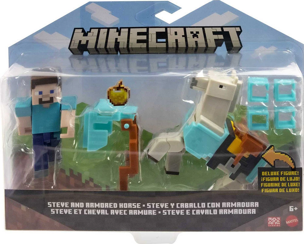 Minecraft Steve And Armored Horse Figures