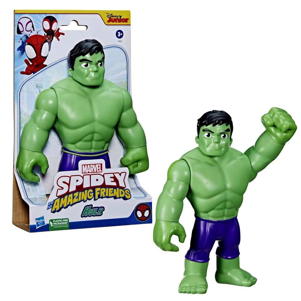 Marvel Spidey et ses Amis Extraordinaires, figurine de super-héros format géant Hulk de 22,5 cm, figurines Avengers