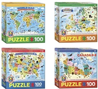 Eurographics Cartes illustrées 100 pièces Puzzle Asst