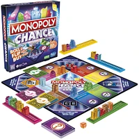 Monopoly Chance, jeu de plateau Monopoly rapide pour la famille, pour 2 à 4 joueurs, environ 20 min.