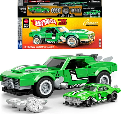 Mattel Brick Shop Hot Wheels Custom '68 Camaro Building Toy Kit (289 Pieces), for Collectors