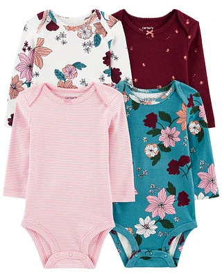 Carter's Four Pack Long Sleeve Bodysuits