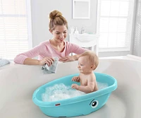 Baignoire pour bébé à tout-petit de Fisher-Price, Baignoire-baleine avec siège amovible pour bébé et bouchon de drainage