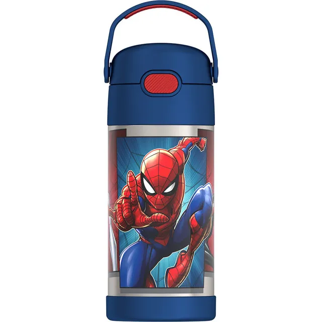 THERMOS Spider-Man-12oz Stainless Steel Vacuum Insulated Straw Water Bottle  -New