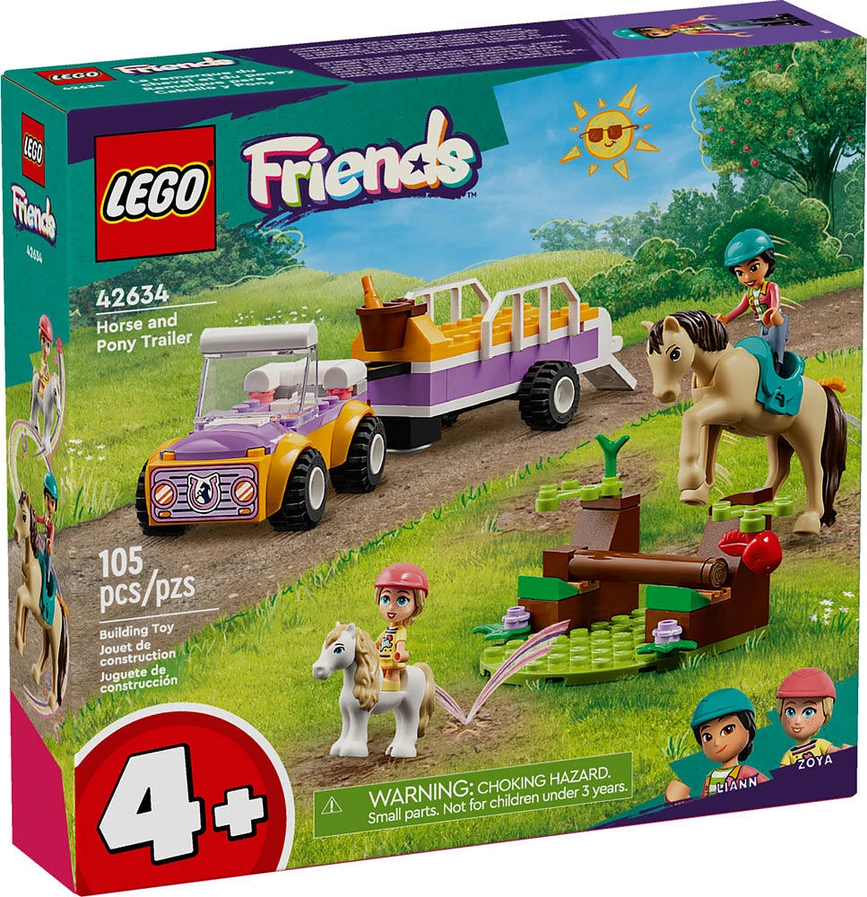 Jouet LEGO Friends La remorque du cheval et du poney 42634