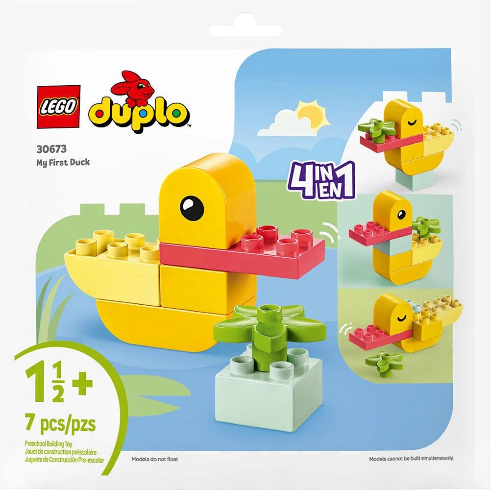 LEGO DUPLO My First Duck Building Toy - Build 4 Different Ways - Great Gift for Toddlers - 30673