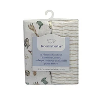 Koala Baby 2 pack Flannel Bassinet Sheet Safari