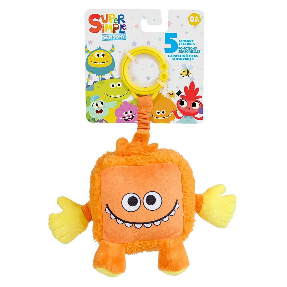 Super Simple Sensory Plush Monster Dewey (Orange) with 5+ Sensory Features