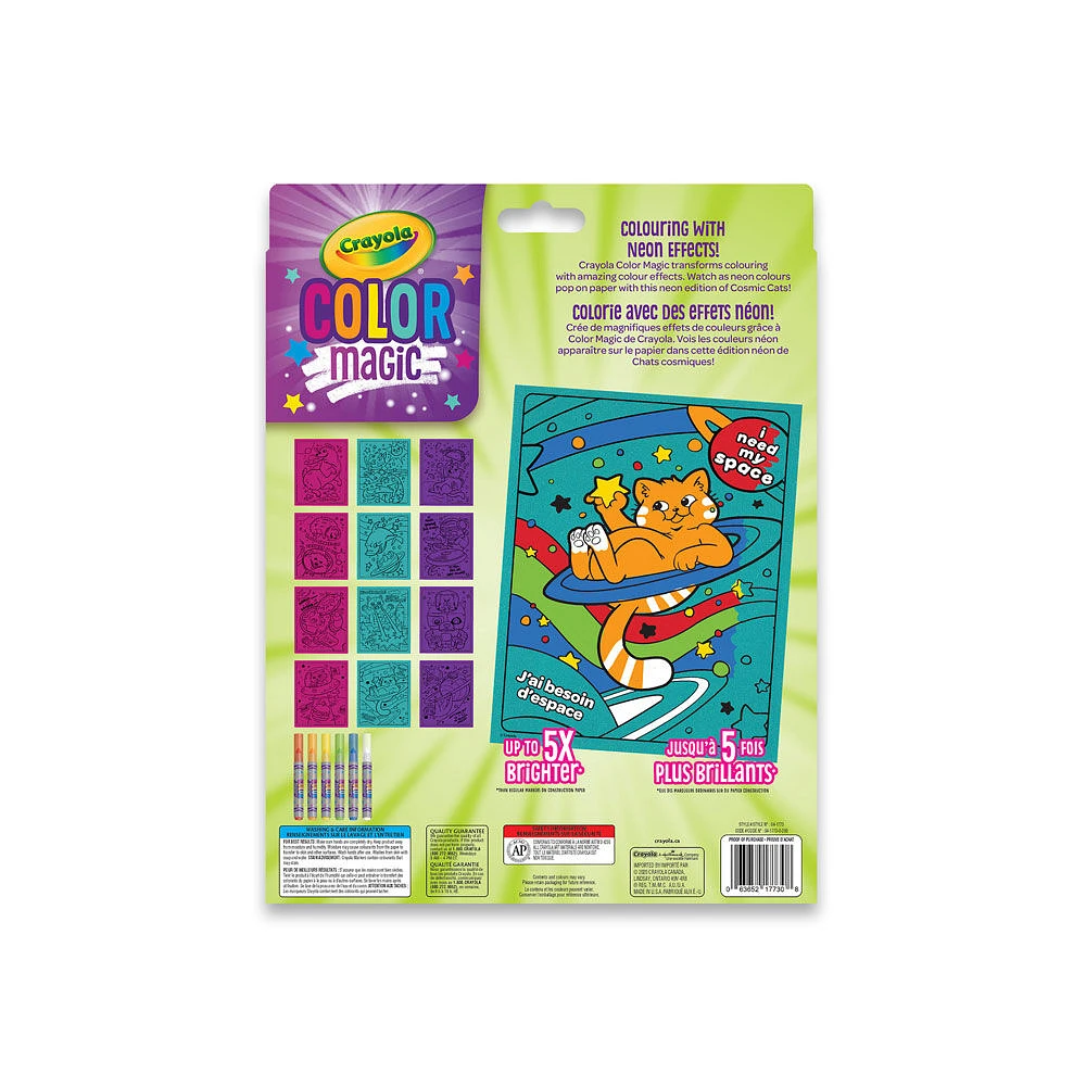 Ensemble feuilles et marqueurs Néon Crayola - <br>Chats cosmiques