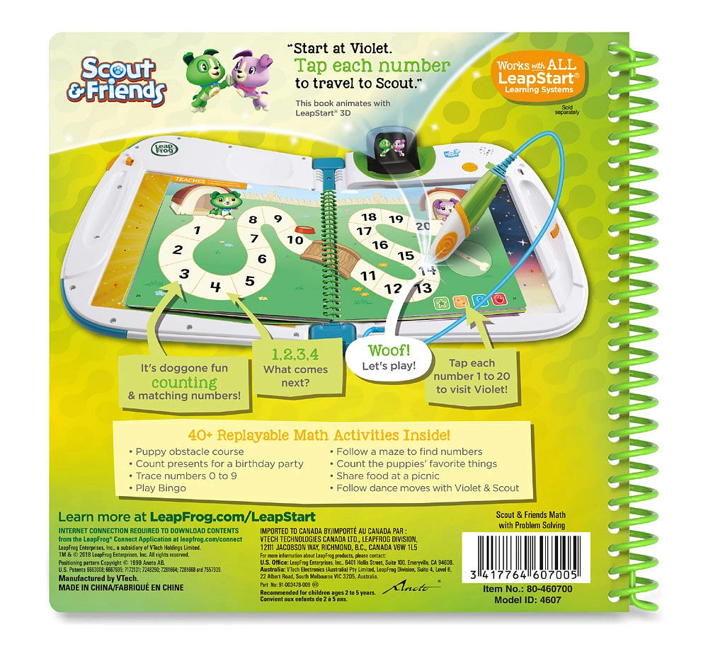 LeapFrog LeapStart Preschool (Level 1) Scout & Friends Math with Problem Solving Activity Book - English Edition