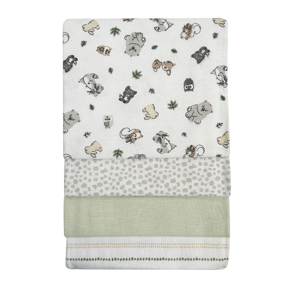 Koala Baby 4 pack Flannel Receiving Blankets Woodland