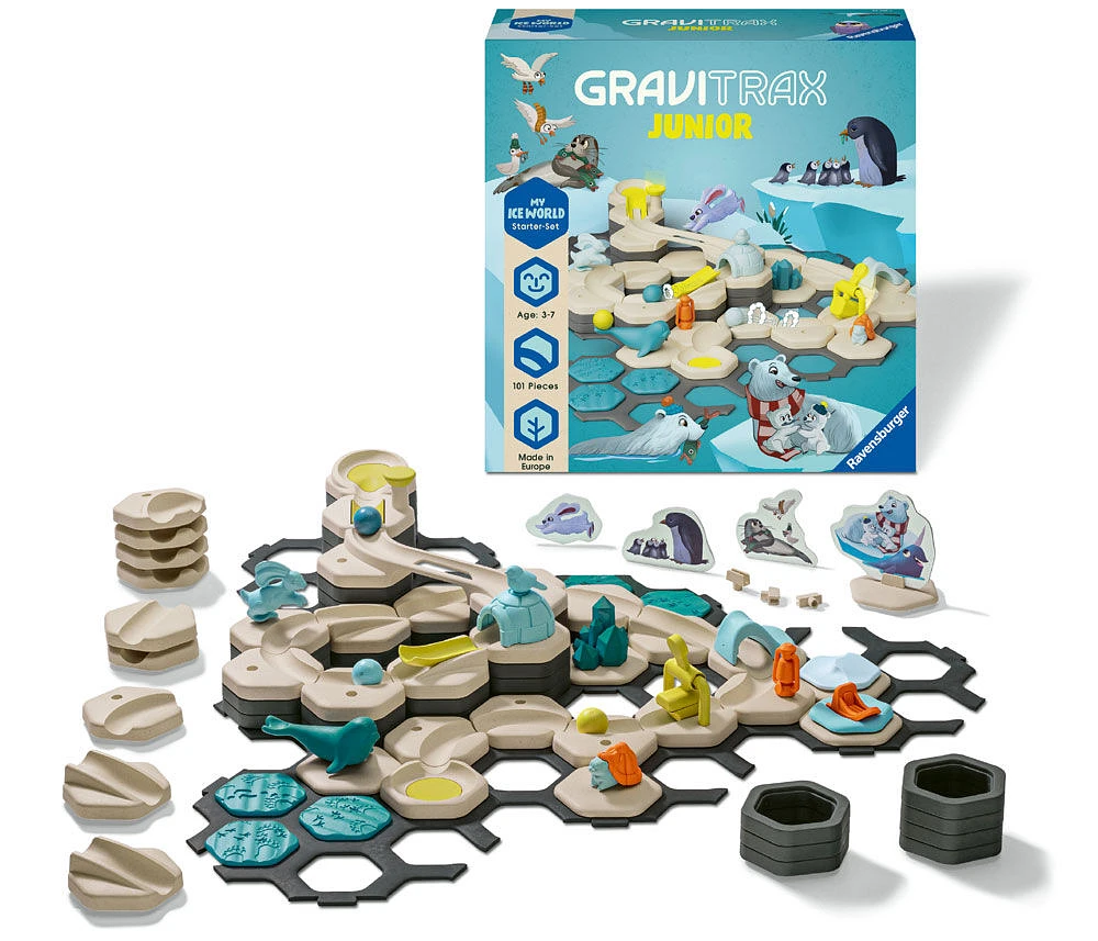 Ravensburger GraviTrax Junior Starter Set L Ice - Extendable marble run