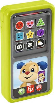 Fisher-Price Laugh & Learn Musical Toy Phone, 2-in-1 Slide to Learn Smartphone for Baby to Toddler, Multi-Language Version