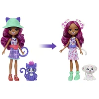 Enchantimals 2-in-1 Cat & Dog Doll with Pet Besties, Animal Toy with Fashion Accessories