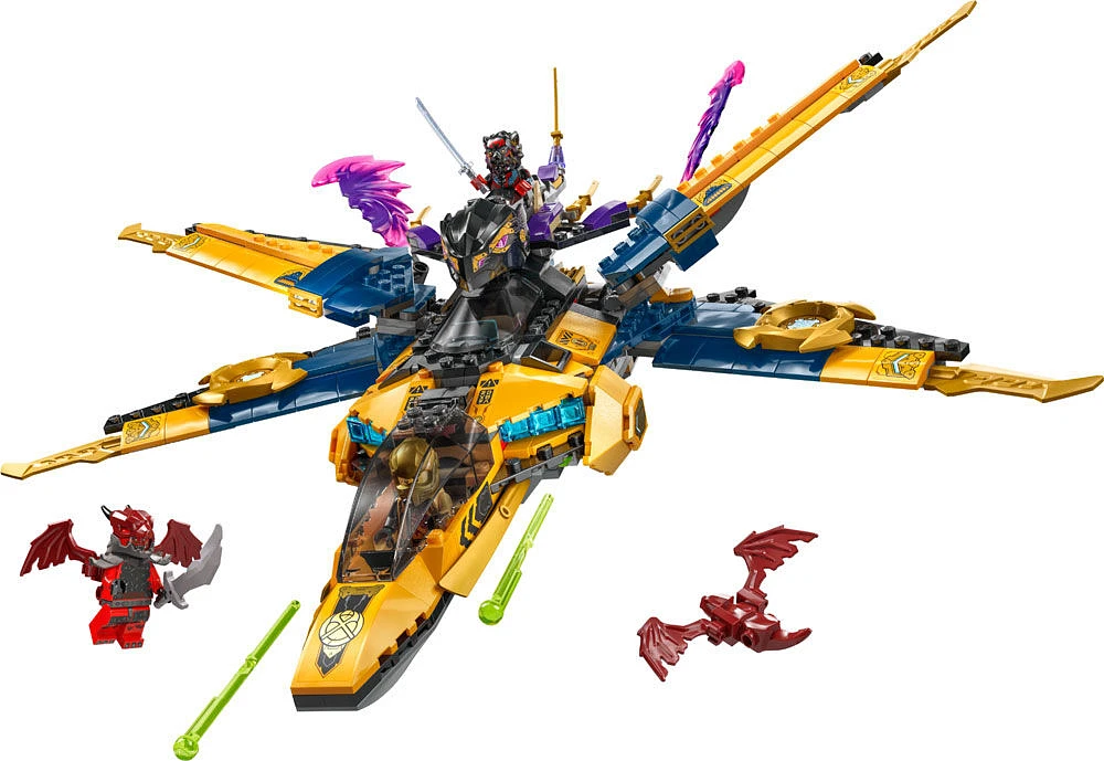 LEGO NINJAGO Ras and Arin's Super Storm Jet Toy -  Airplane Building Toy with Detachable Drone - 71833